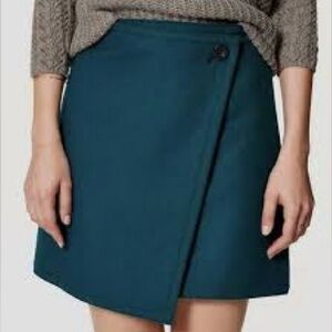 Ann Taylor Loft Asymmetrical Wool Wrap Skirt 6‎